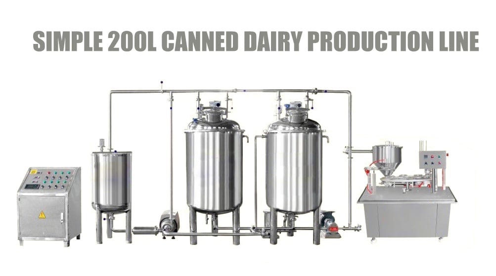 Simple 200l canned dairy productuon line
